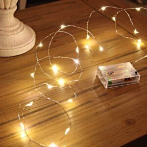 Ariceleo Led Fairy Lights Battery Operated, 1 Pack Mini Battery Powered Copper Wire Starry Fairy Lights